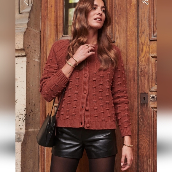 Sezane Pants - Sezane Black Leather Shorts